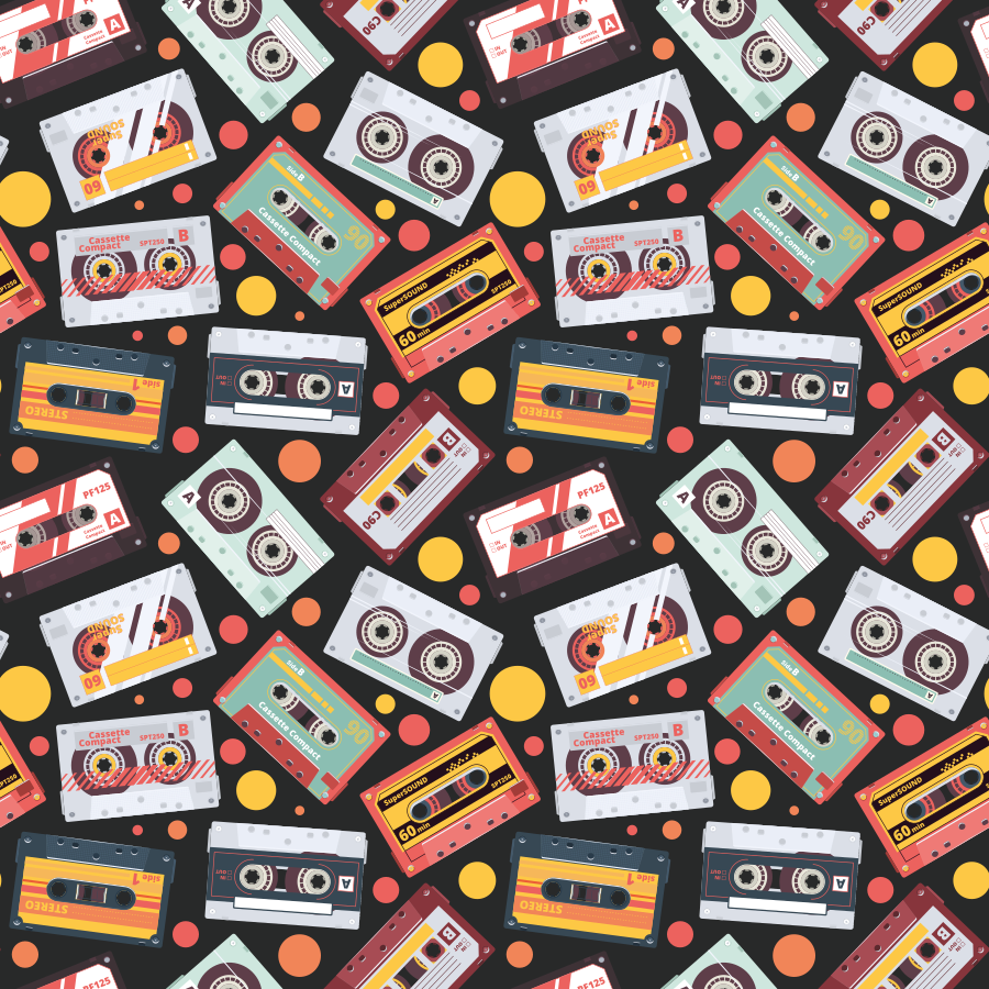 Vinil podovi tekstura u retro stilu kasete - TenStickers