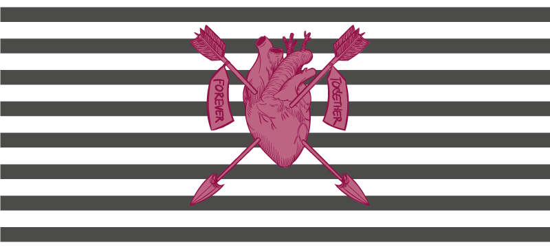 Ručno crtanje modernog srca pravokutnog tepiha - TenStickers