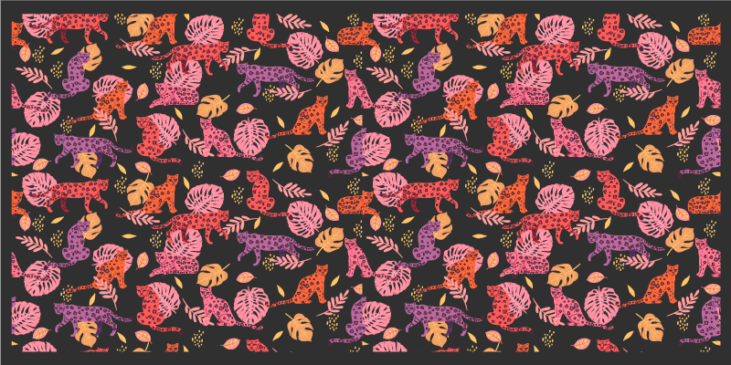 Vinil podovi životinja šarene džunglaške mačke - TenStickers