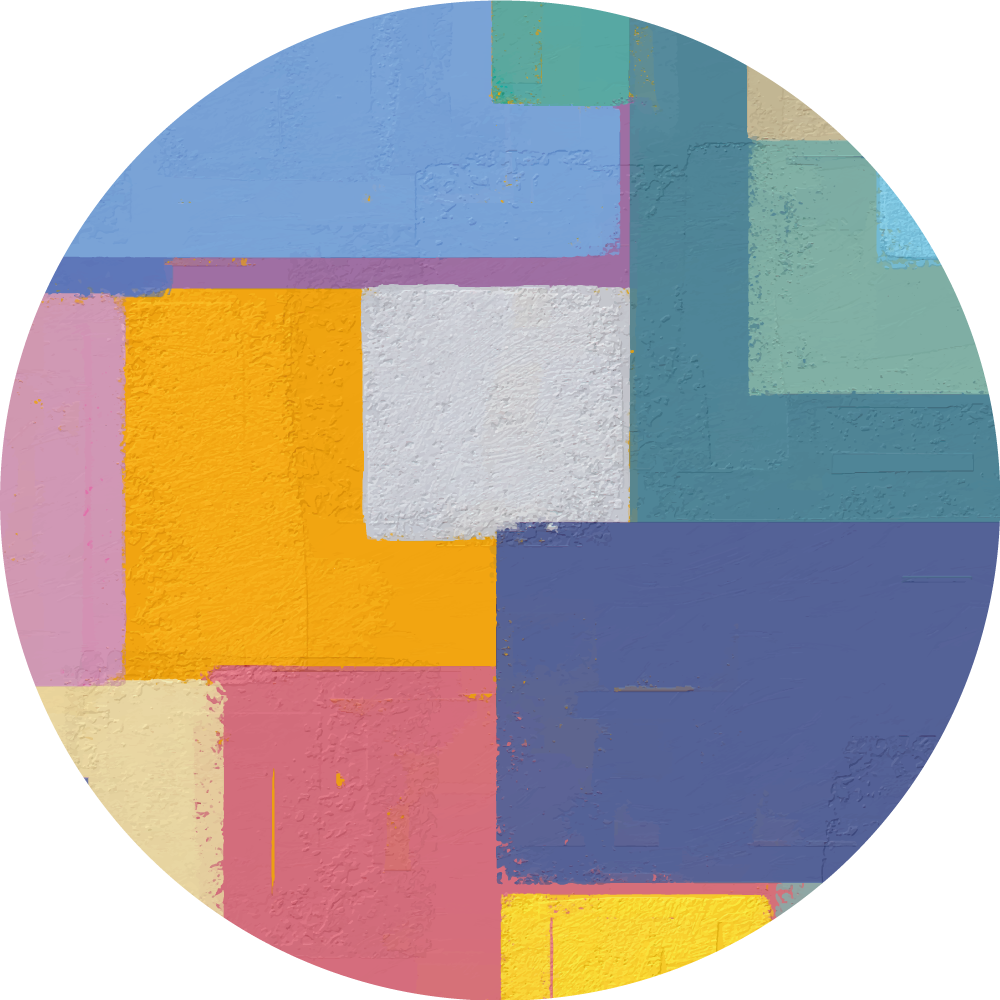 Apstraktno slikanje šareni kvadrati kružni tepih - TenStickers