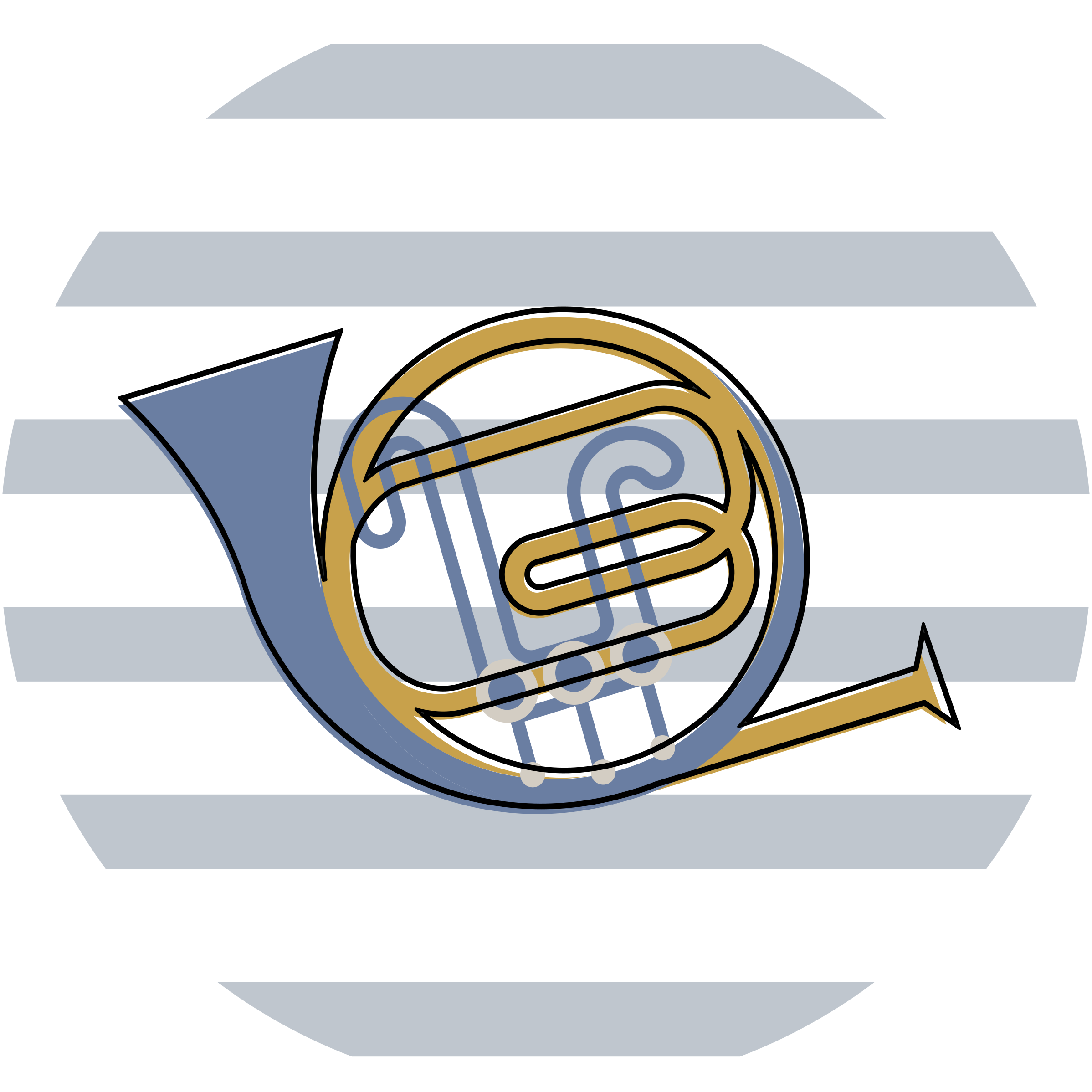 Vinil podovi kružni dizajn glazbenog roga - TenStickers