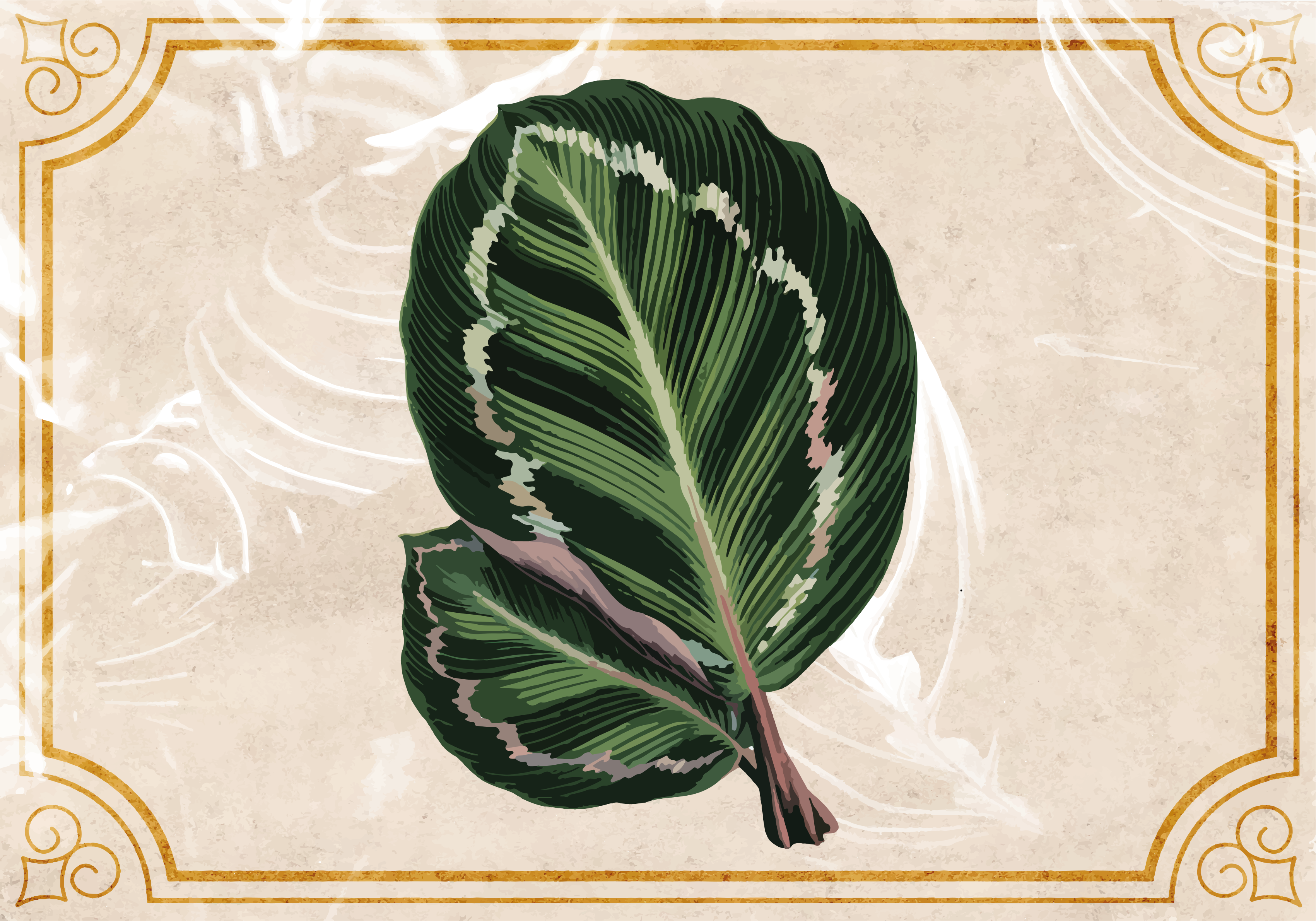 Vinil podovi priroda elegancija motiva lista - TenStickers