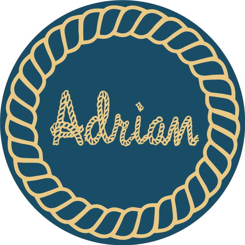 Drugi vinil podovi kružno nautičko ime - TenStickers