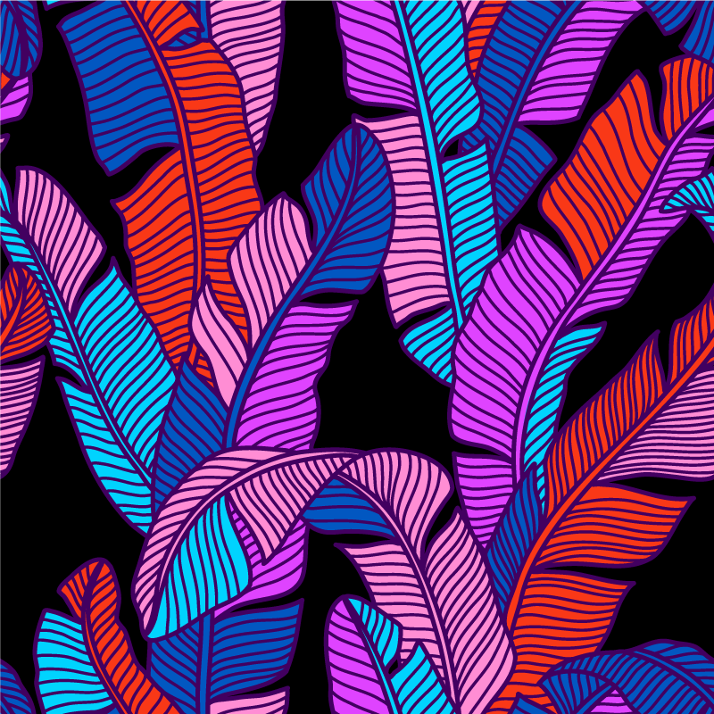 Vinil podovi cvijeće i biljke živopisni uzorci lišća - TenStickers