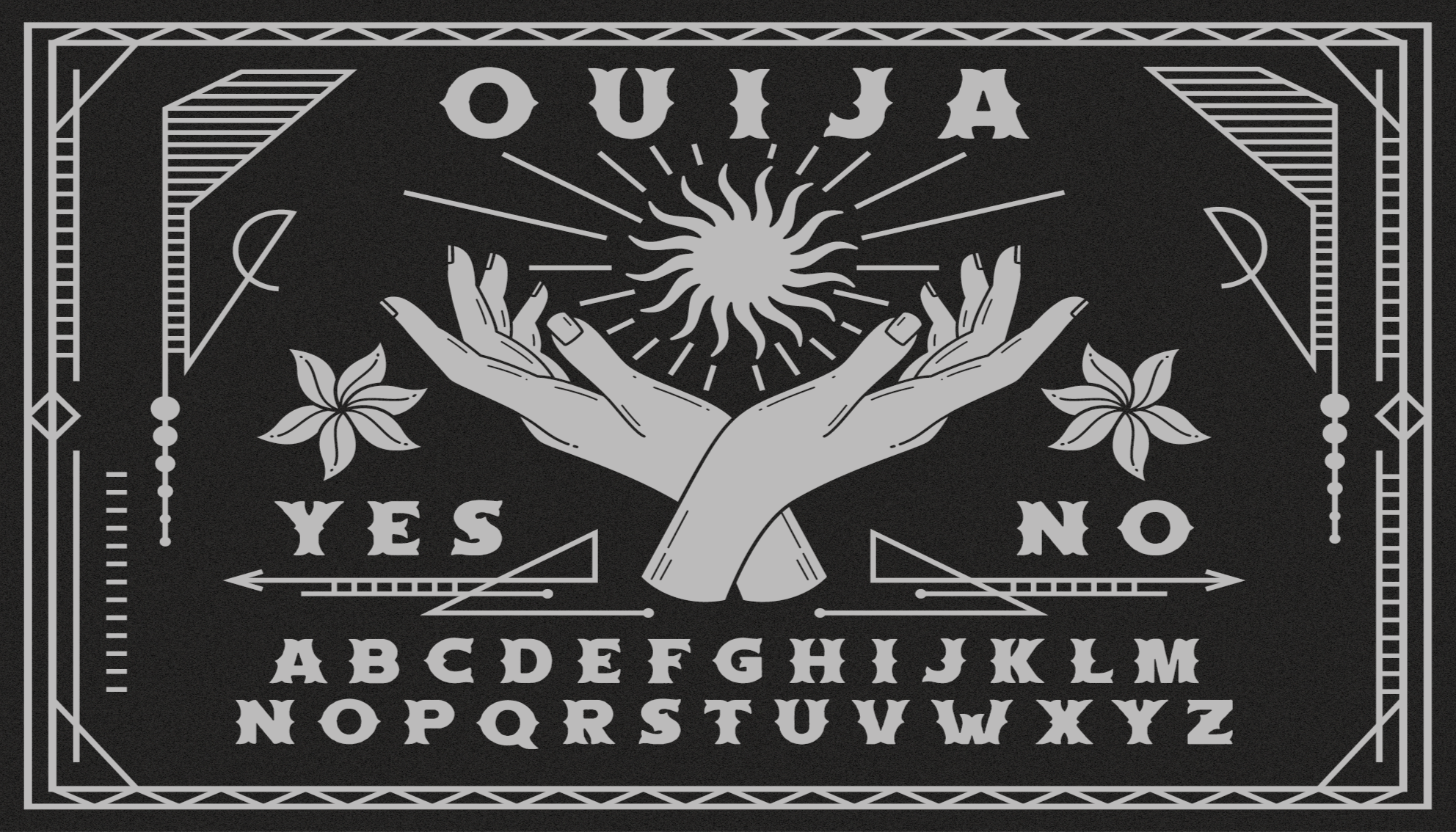 Crno -bijeli ouija daska vintage tepih - TenStickers