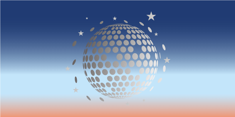 Gradijent šarena disko kugla vintage sag - TenStickers