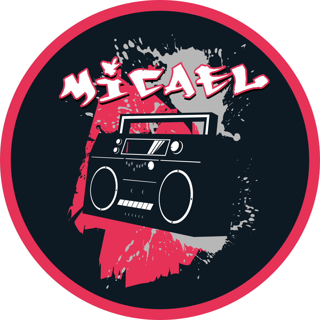 Vinil podovi s imenima tema retro boomboxa - TenStickers