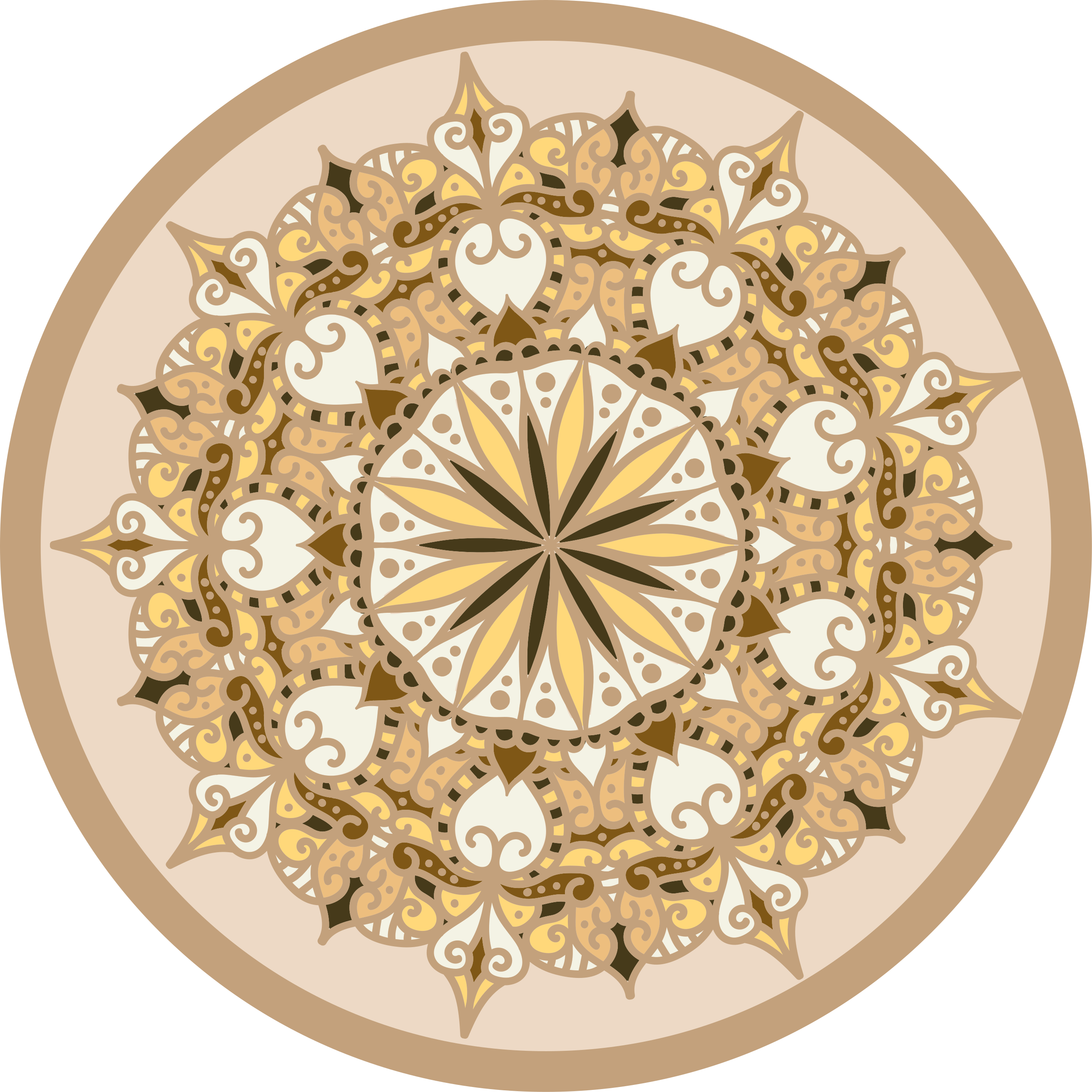 Vinil podovi mandala elegantna zlatna ornamentacija - TenStickers
