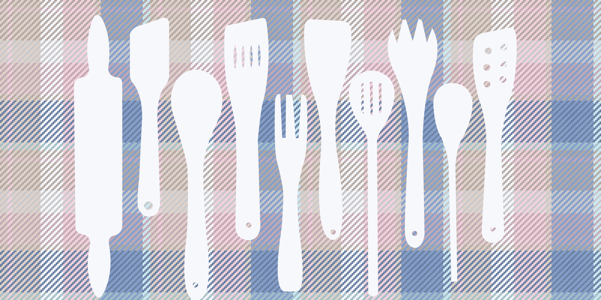 Vinil pod u kuhinji siluete kuhinjskog pribora - TenStickers