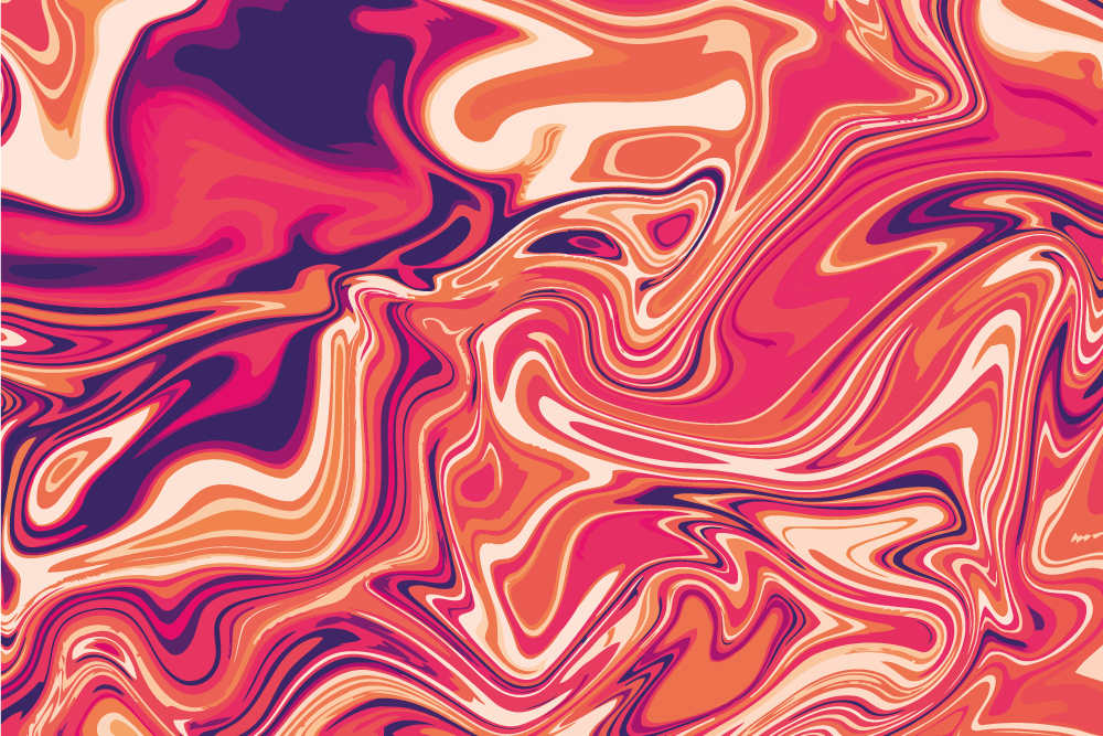 Mramorni efekt tople boje slika moderni tepih - TenStickers