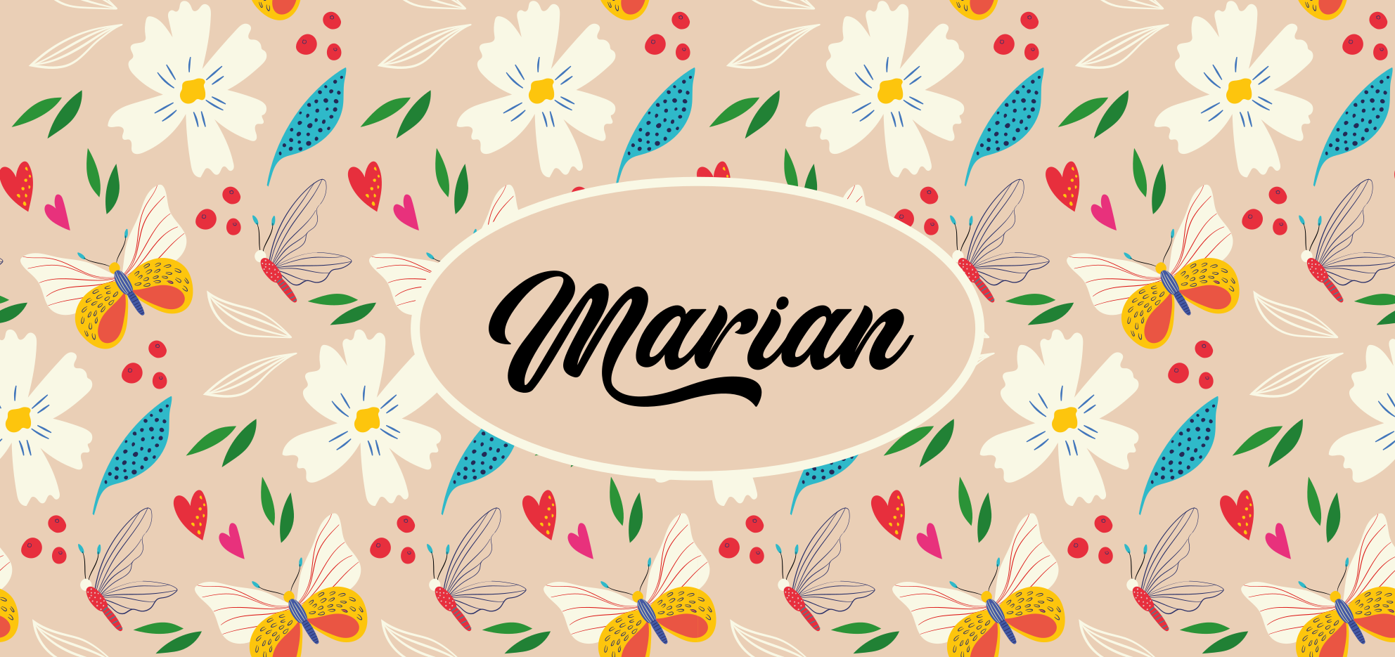 Vinil podovi spavaća soba bež cvjetni prizor po narudžbi - TenStickers