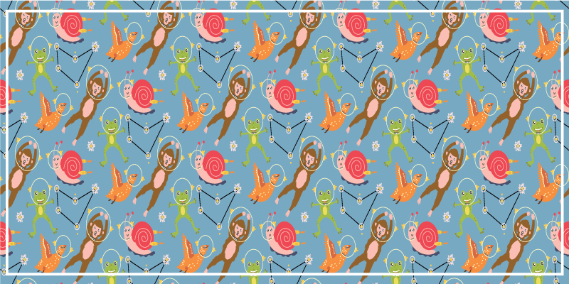 Drugi vinil podovi šarena svemirska stvorenja - TenStickers