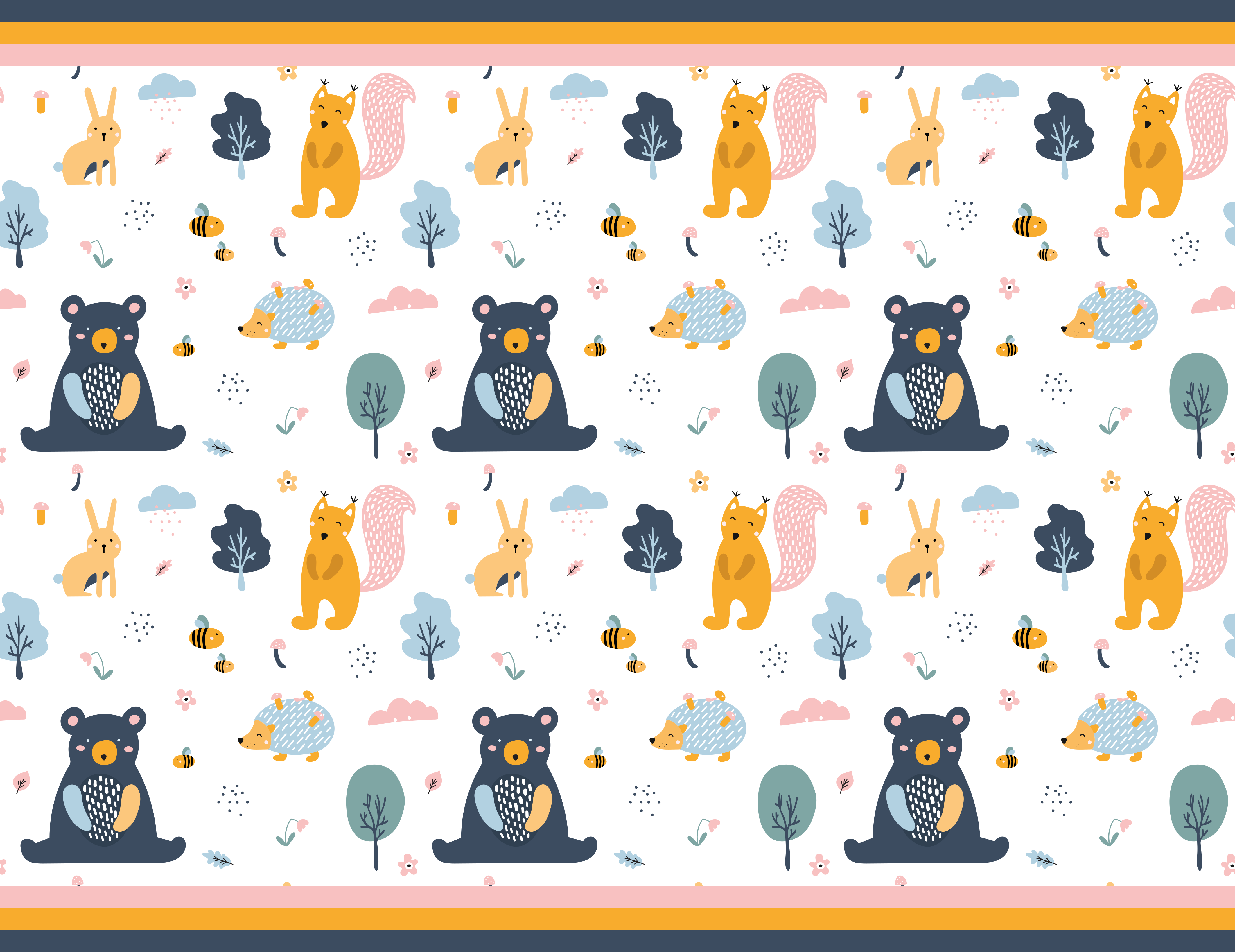 Vinil podovi djeca skandinavski šumski prijatelji - TenStickers