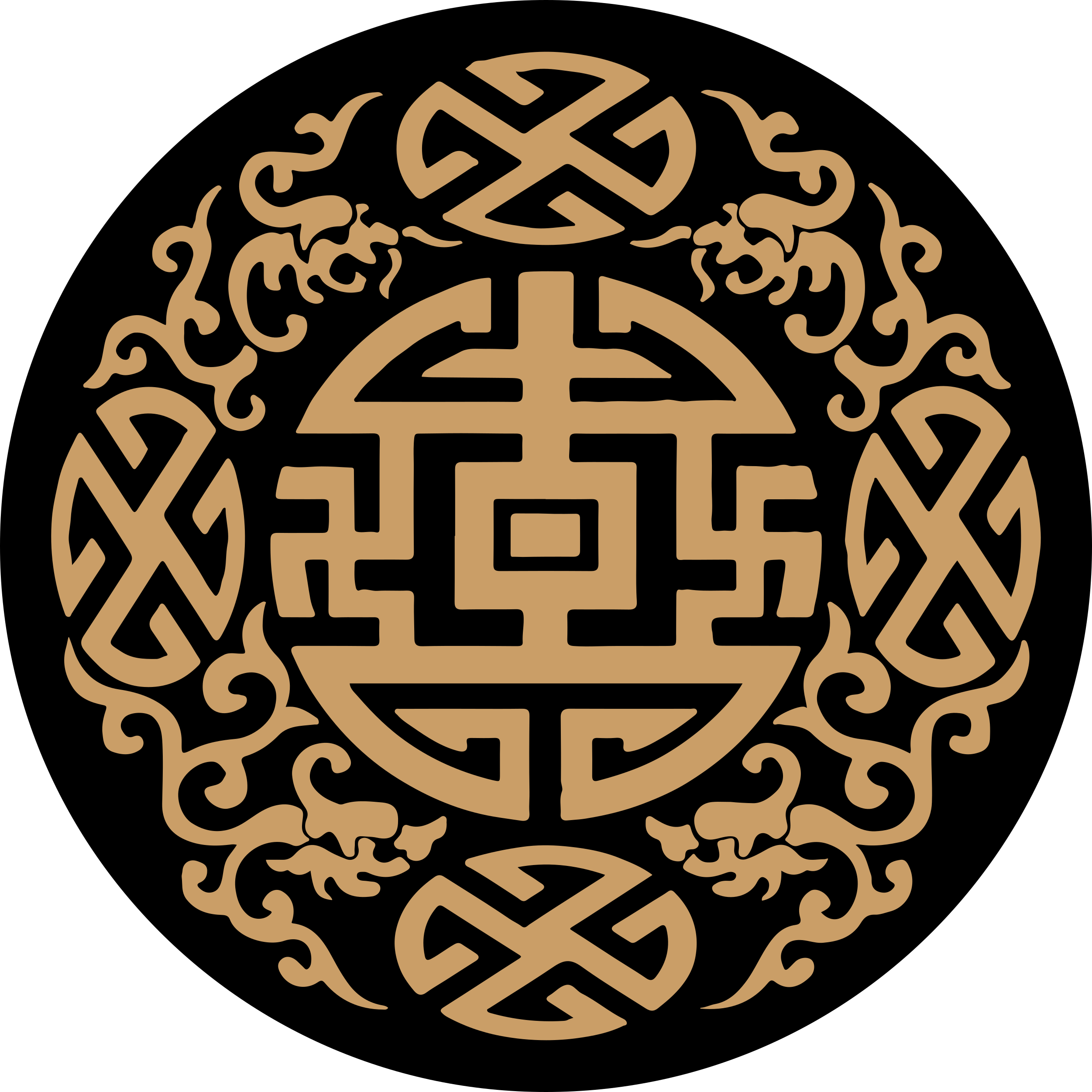 Vinil podovi kružni motiv kulturnog simbola - TenStickers