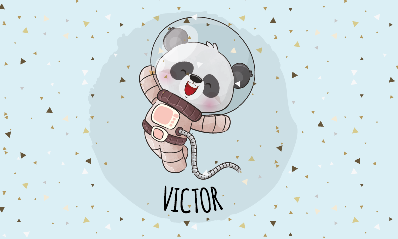 Vinil podovi s imenima slatka panda astronaut - TenStickers