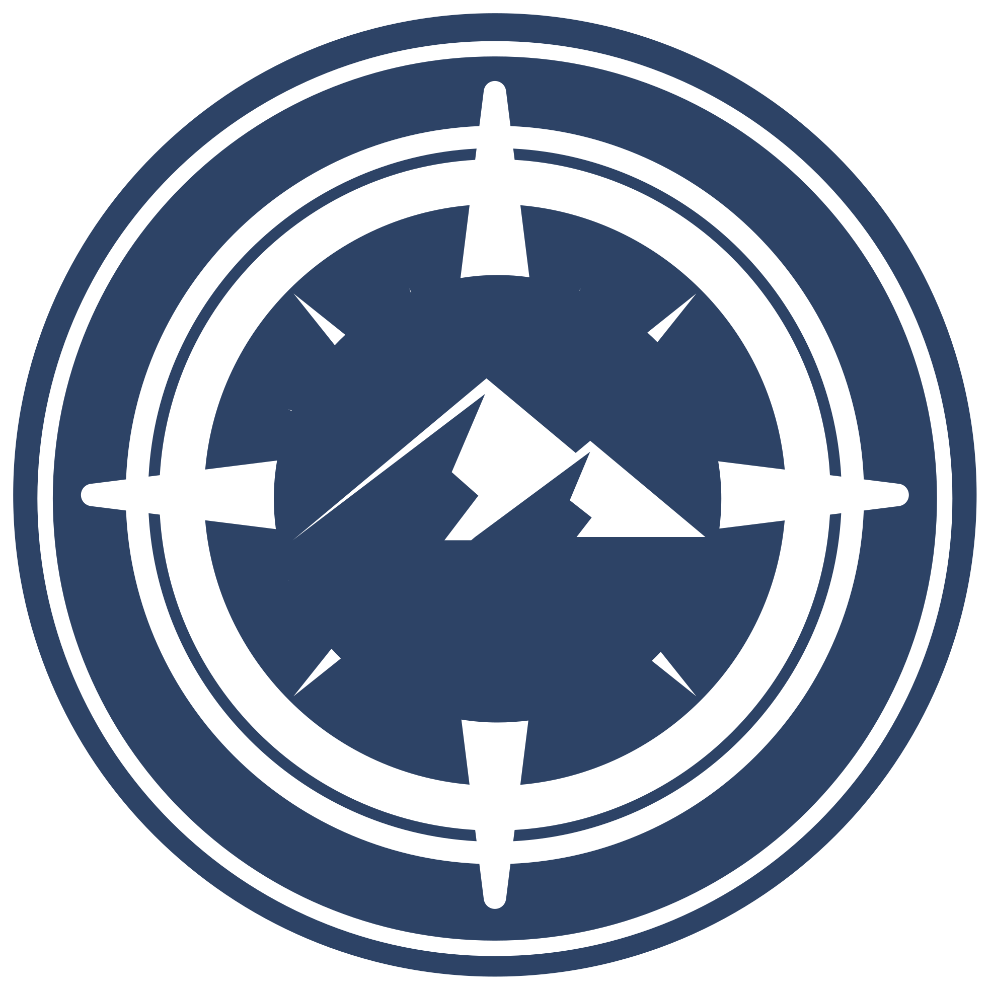 Vinil podovi kružni dizajn planine s kompasom - TenStickers