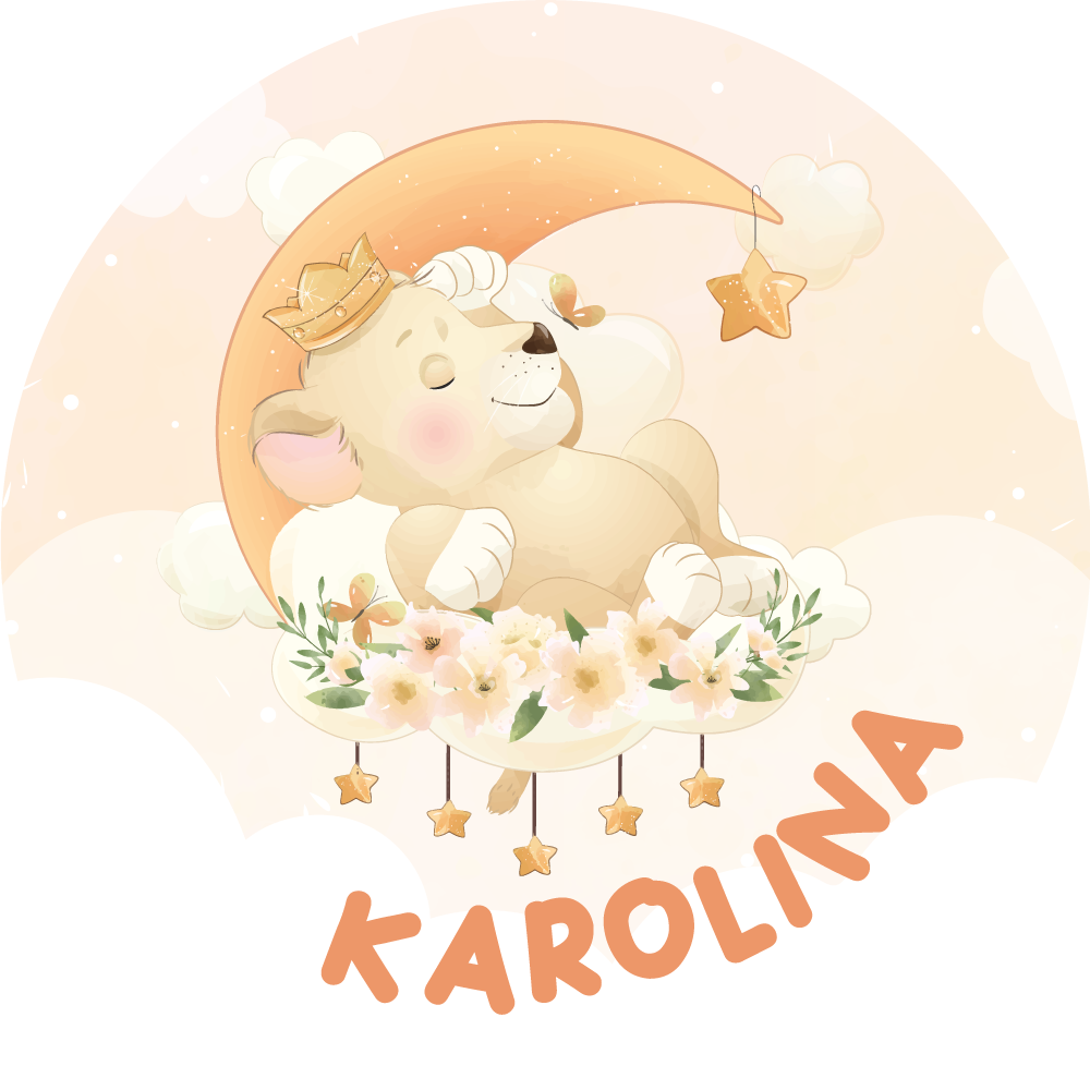 Vinil podovi s imenima pospani lav - TenStickers