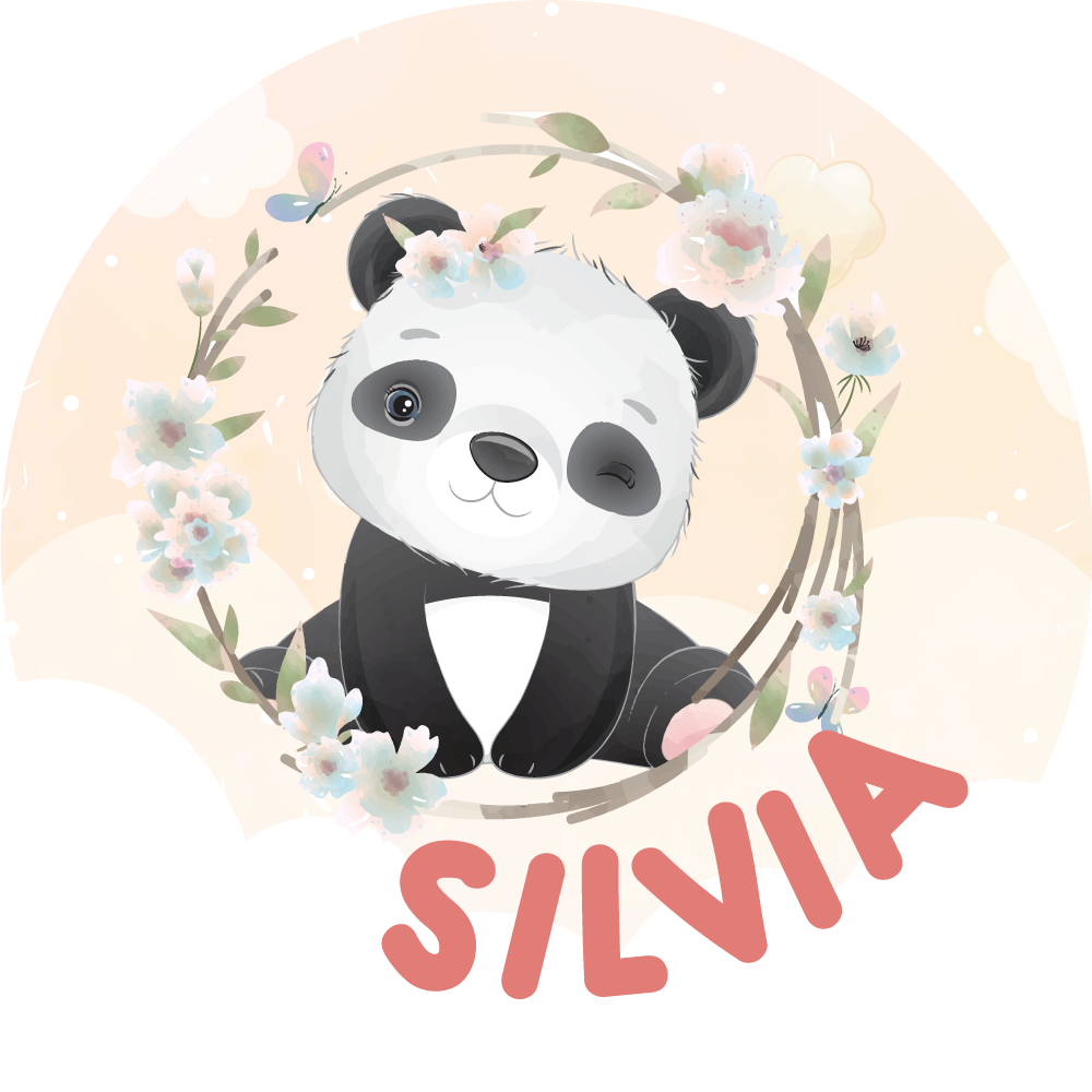 Vinil podovi s imenima s divnom pandom - TenStickers