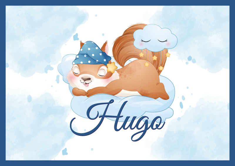 Vinil podovi s imenima slatka vjeverica sanja - TenStickers