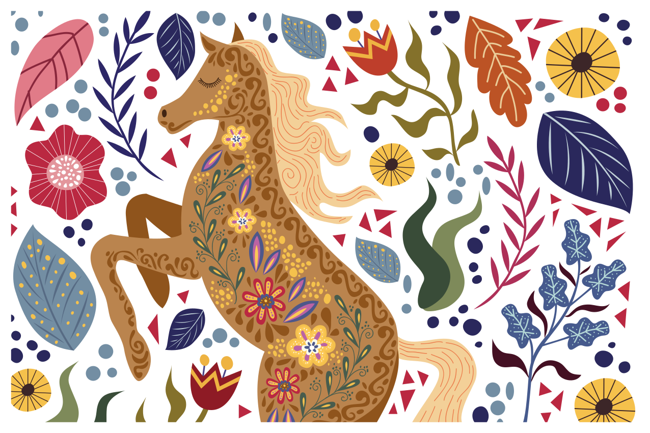 Vinil podovi životinja veličanstveno umjetničko djelo konja - TenStickers