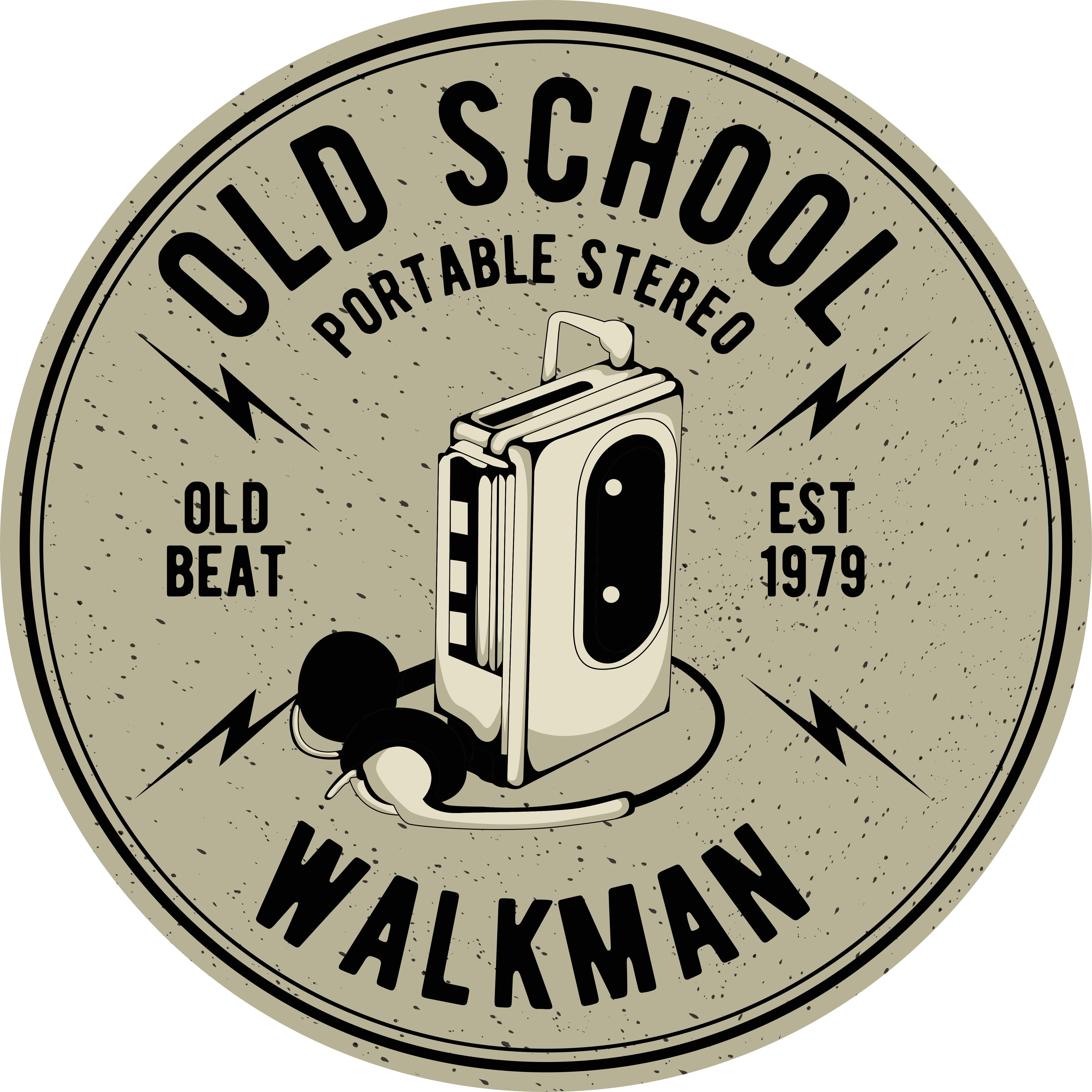 Vinil podovi berba retro prijenosni stereo - TenStickers