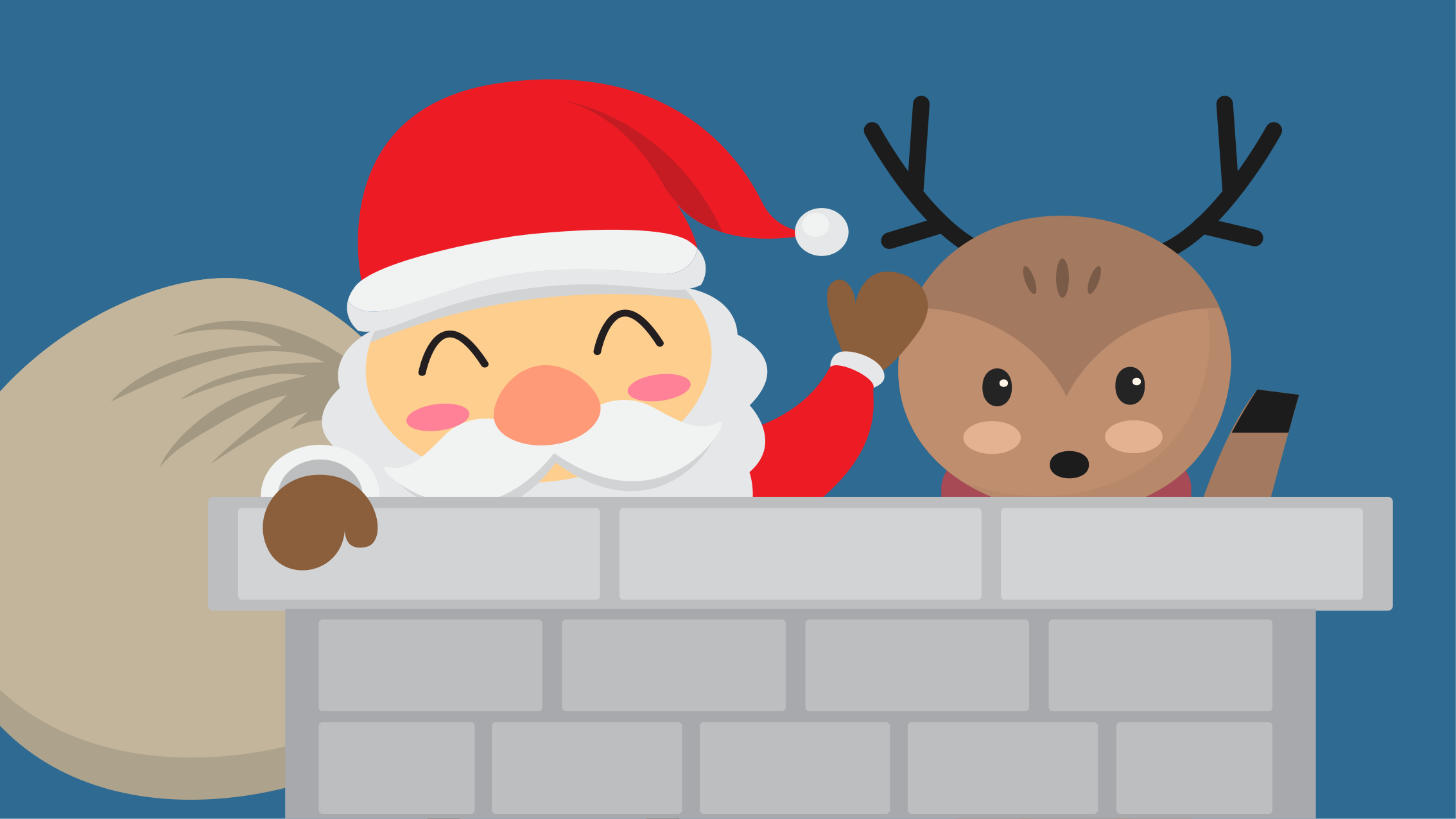 Vinil podovi Božić vesela scena djeda mraza - TenStickers