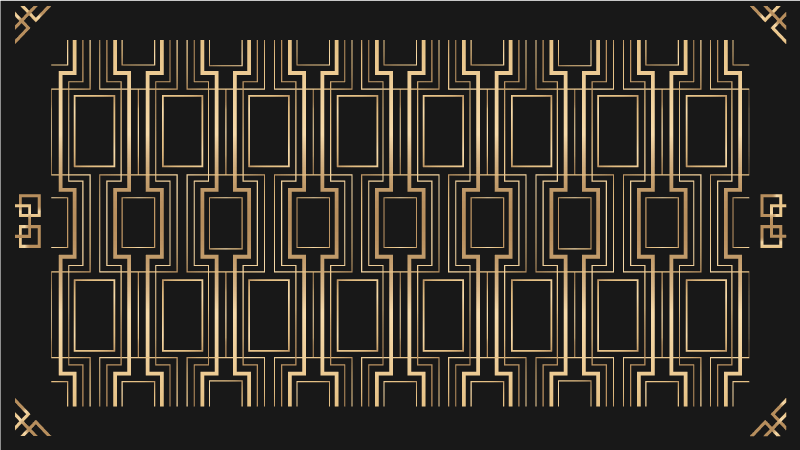 Geometrijski tepisi sa zlatnim i crnim deco uzorkom - TenStickers