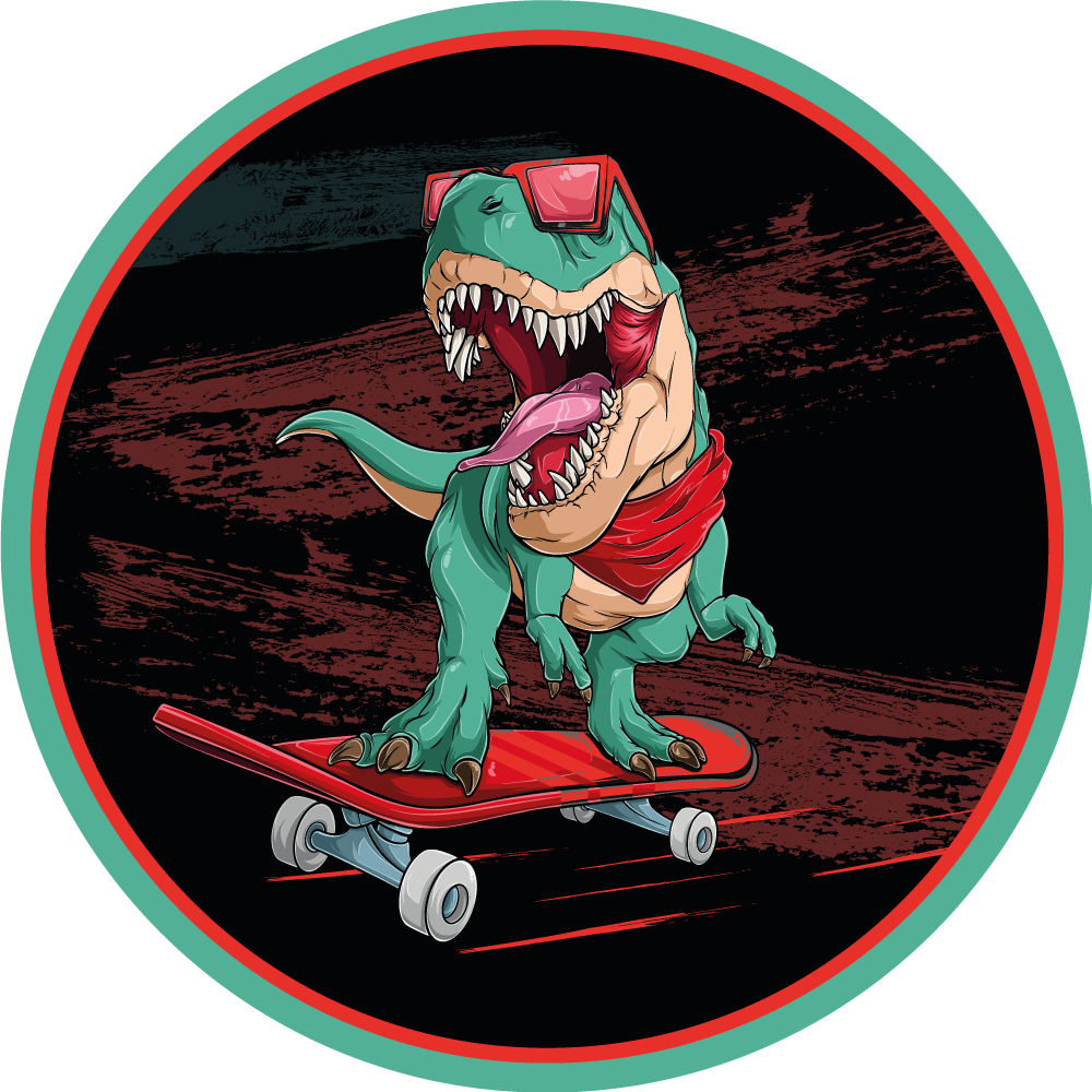 Klizanje zeleni dinosaur vintage tepih - TenStickers