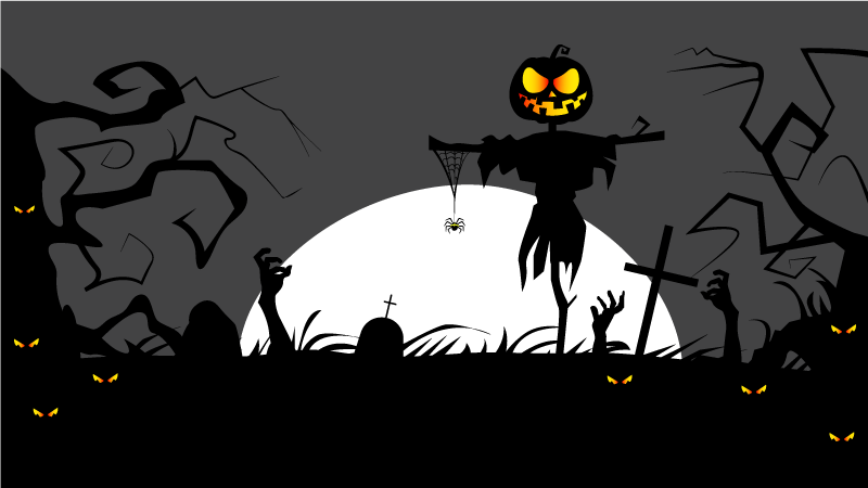 Vinil podovi Noć vještica jezivo groblje - TenStickers