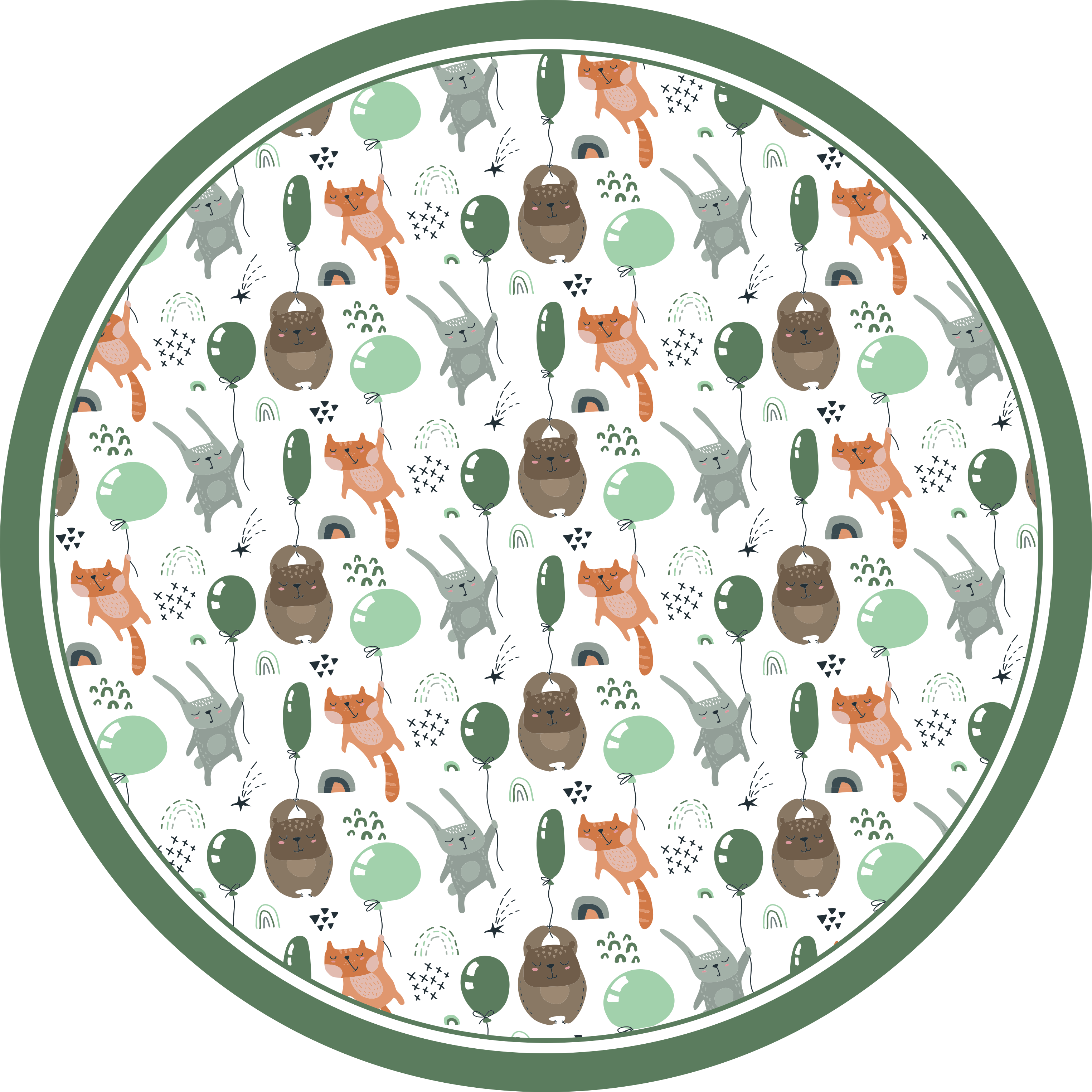 Vinil podovi djeca razigrani životinjski baloni - TenStickers