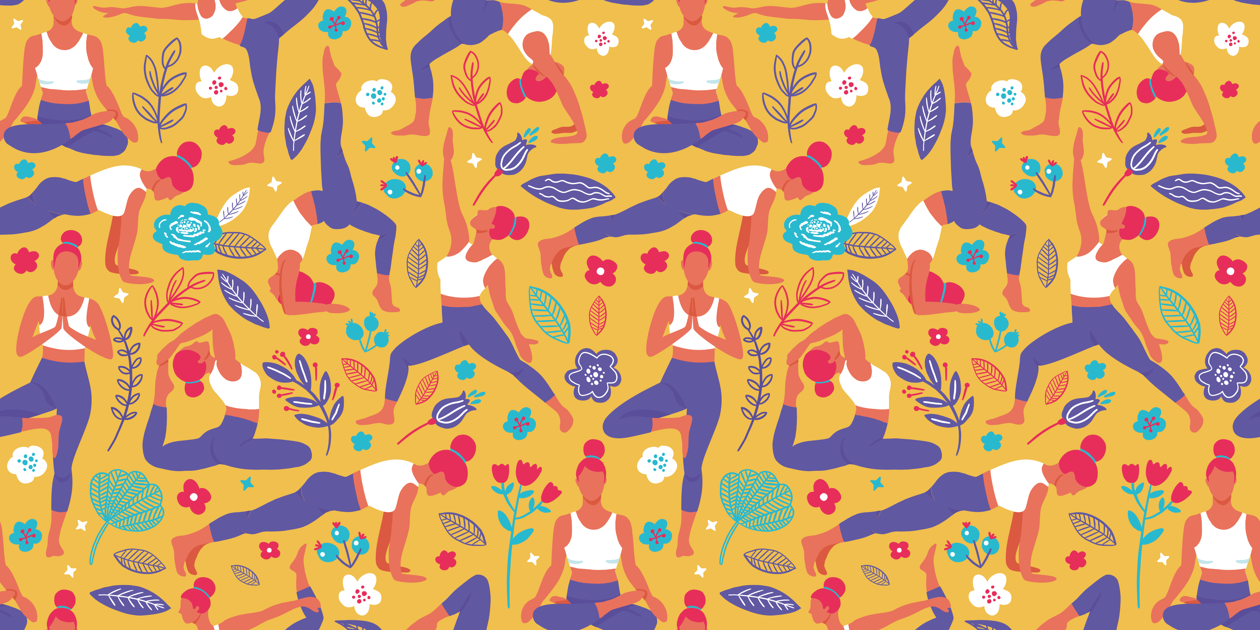 Vinil podovi tinejdžeri živopisni motivi joge - TenStickers