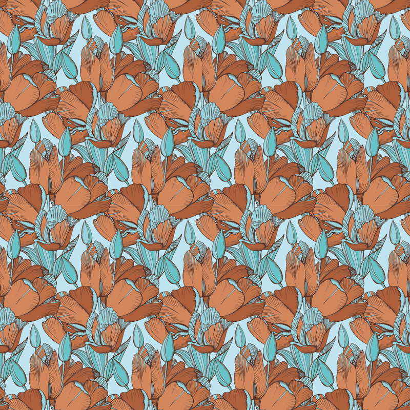 Drugi vinil podovi cvjetna shema cvjetova - TenStickers