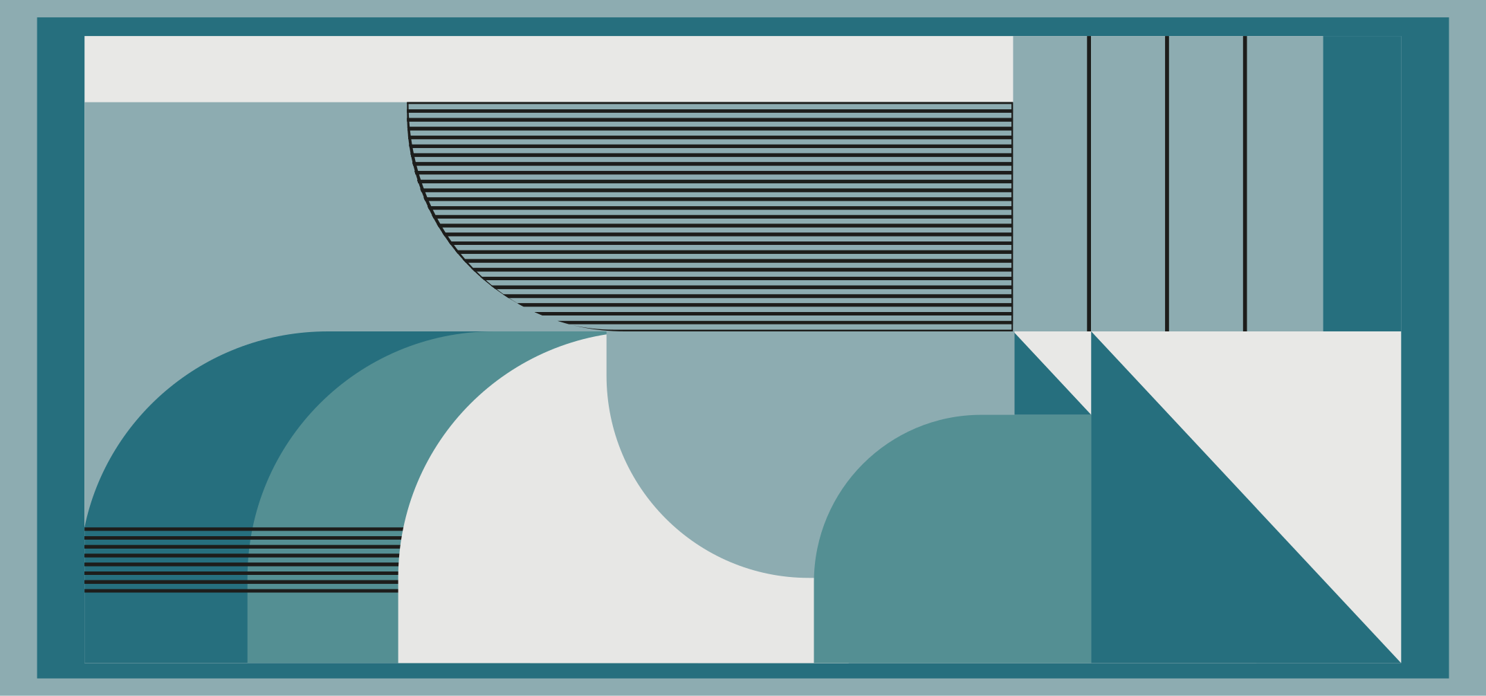 Vinil podovi moderan plavi apstraktni geometrijski oblici - TenStickers