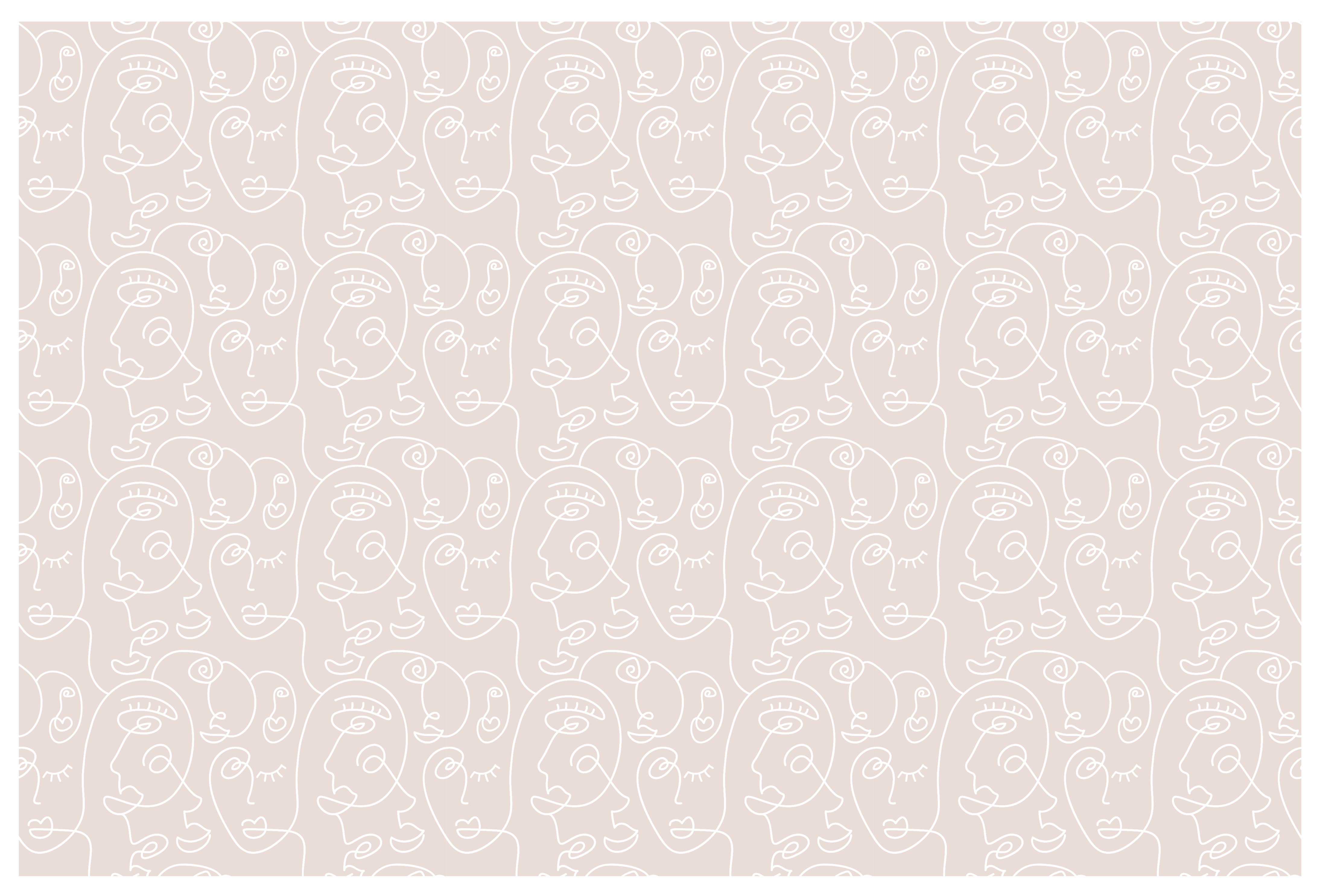 Vinil podovi moderan minimalističkih linija lica - TenStickers