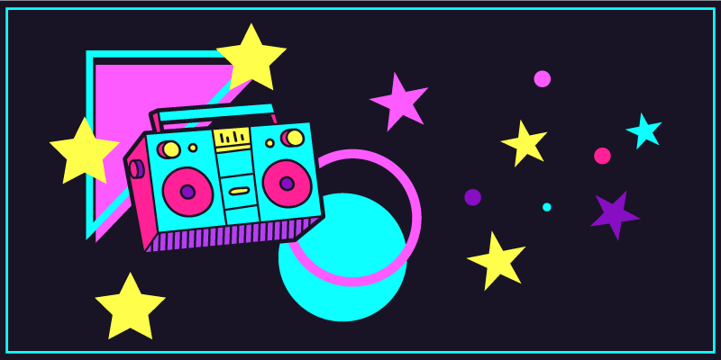 Vinil podovi berba šarena boombox grafika - TenStickers