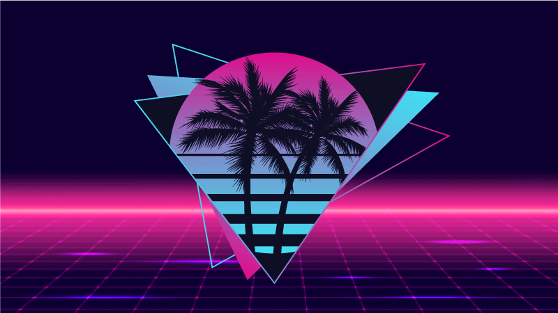 Vaporwave stil palme vintage tepih - TenStickers