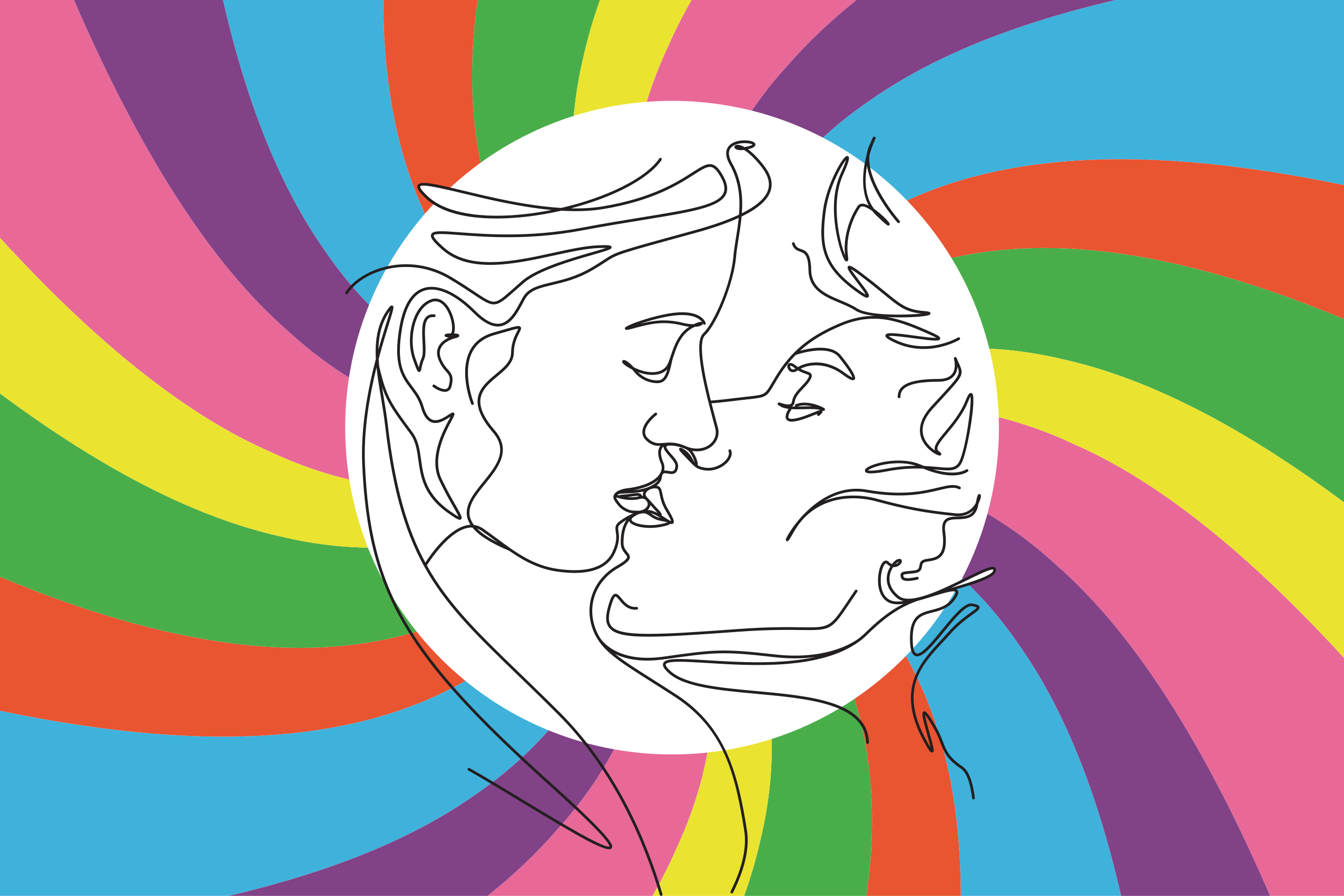 Drugi vinil podovi šarena silueta poljupca - TenStickers