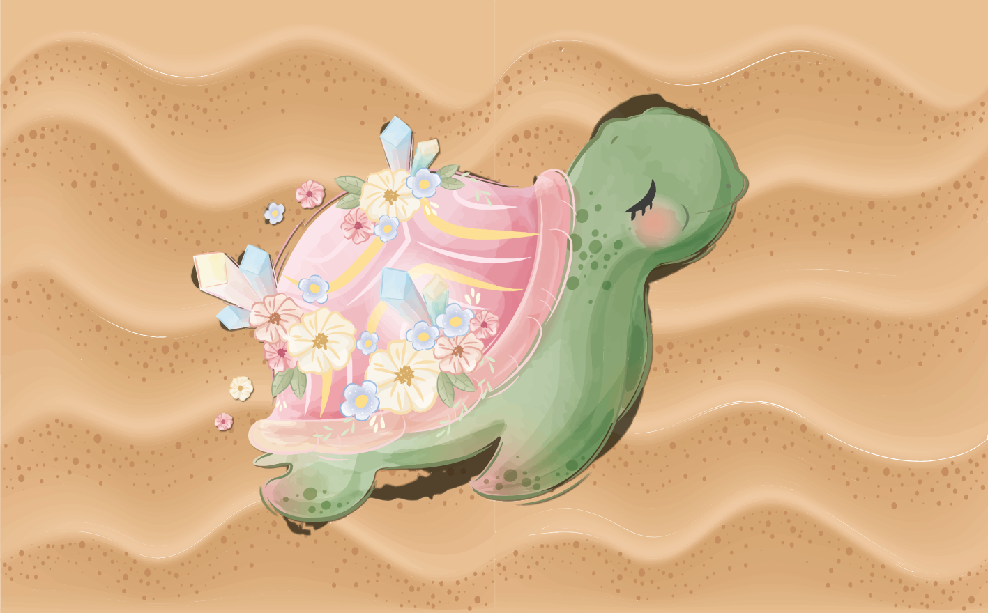 Vinil podovi djeca oaza morskih kornjača - TenStickers