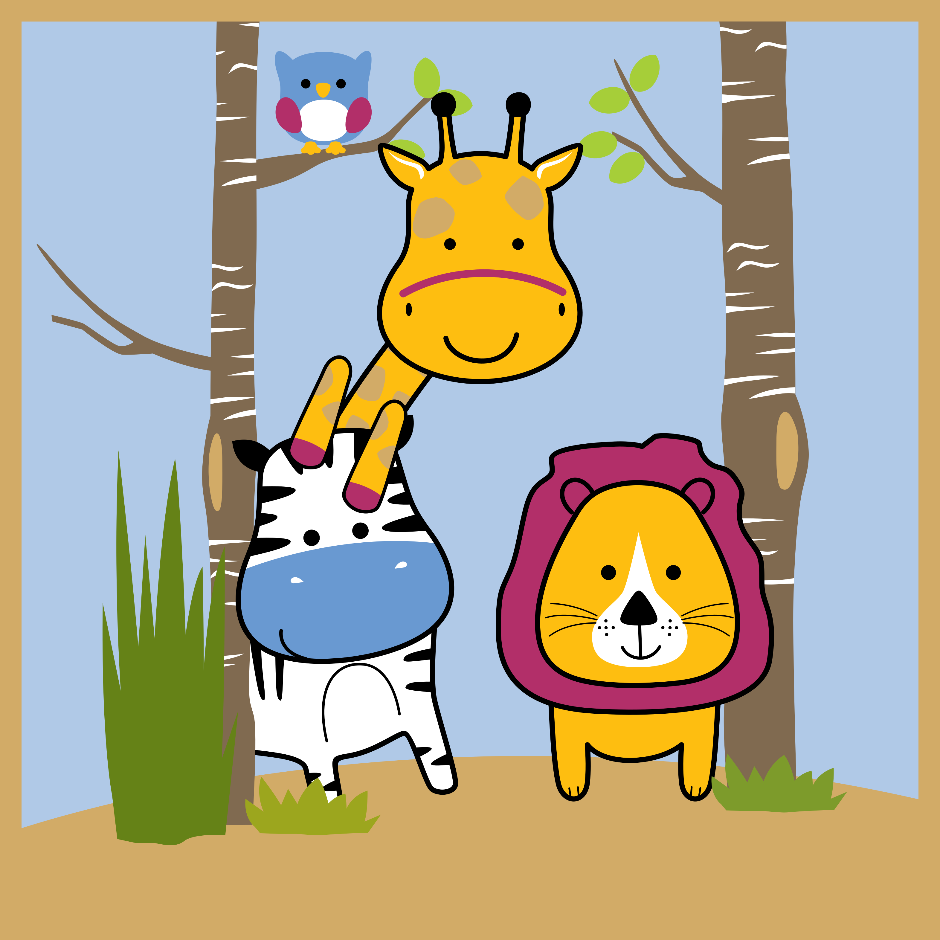 Vinil podovi djeca životinjski likovi - TenStickers