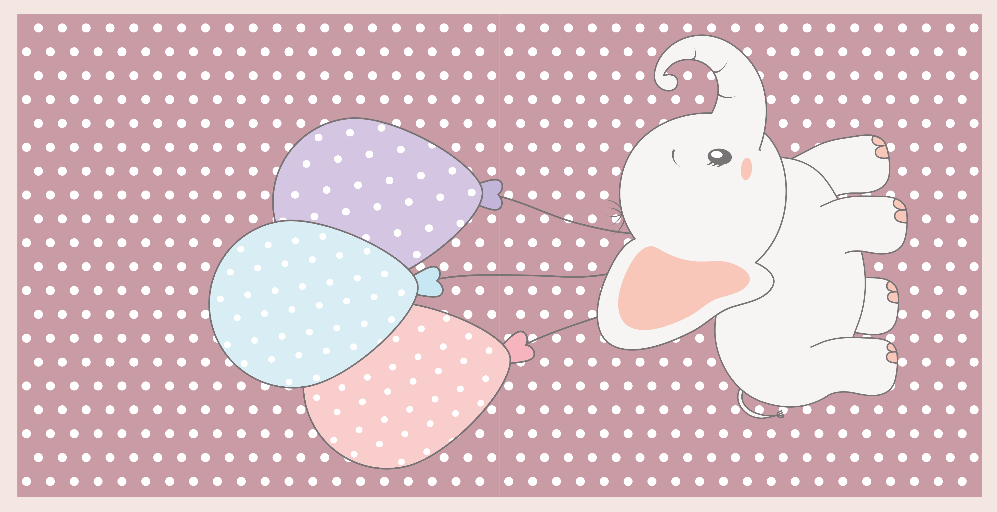 Vinil podovi rasadnici igra slona balonom - TenStickers