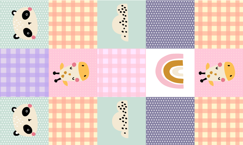 Drugi vinil podovi razigrani patchwork - TenStickers