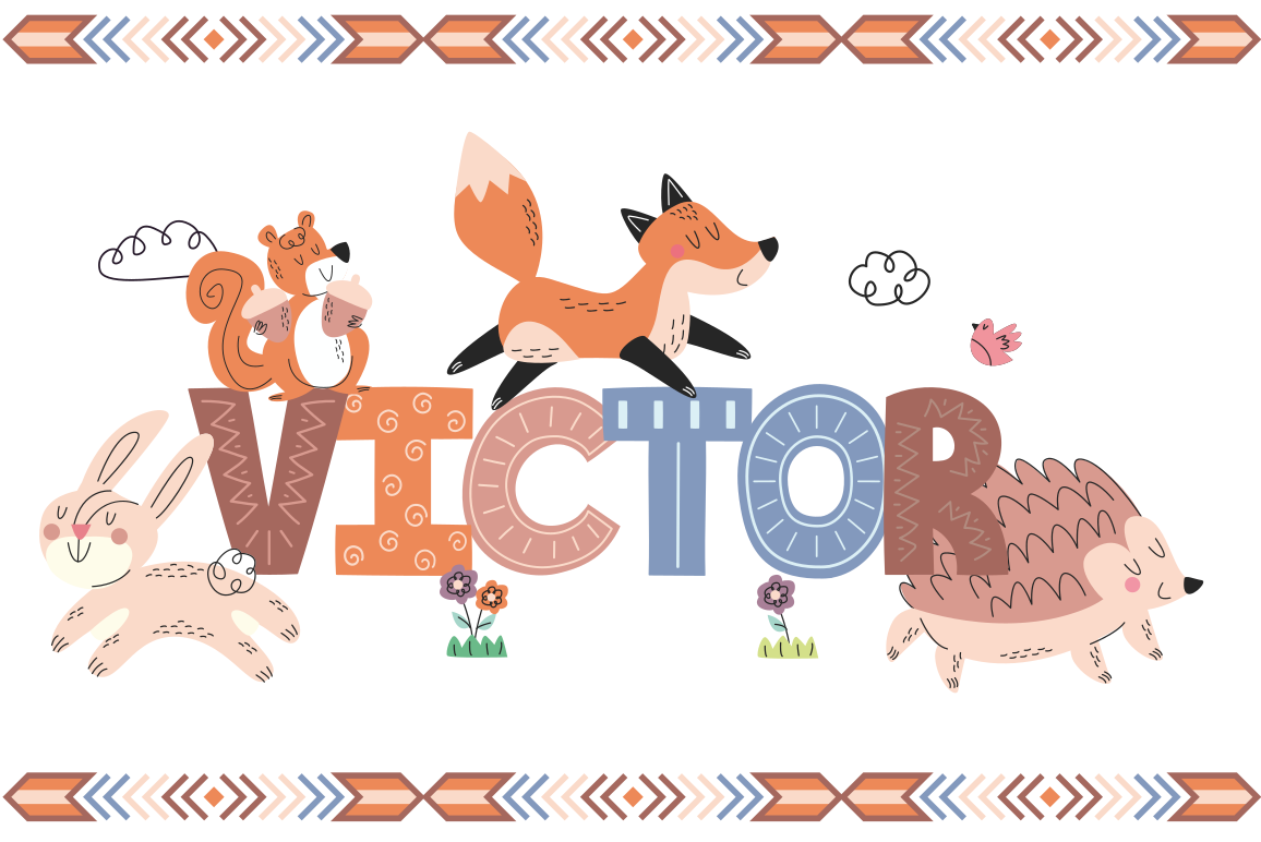 Vinil podovi s imenima prilagodljiva stvorenja - TenStickers