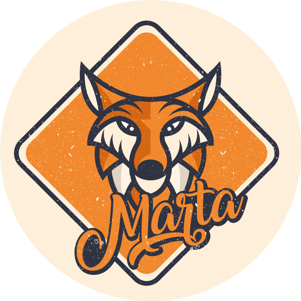 Vinil podovi s imenima prilagodljiva pametna lisica - TenStickers