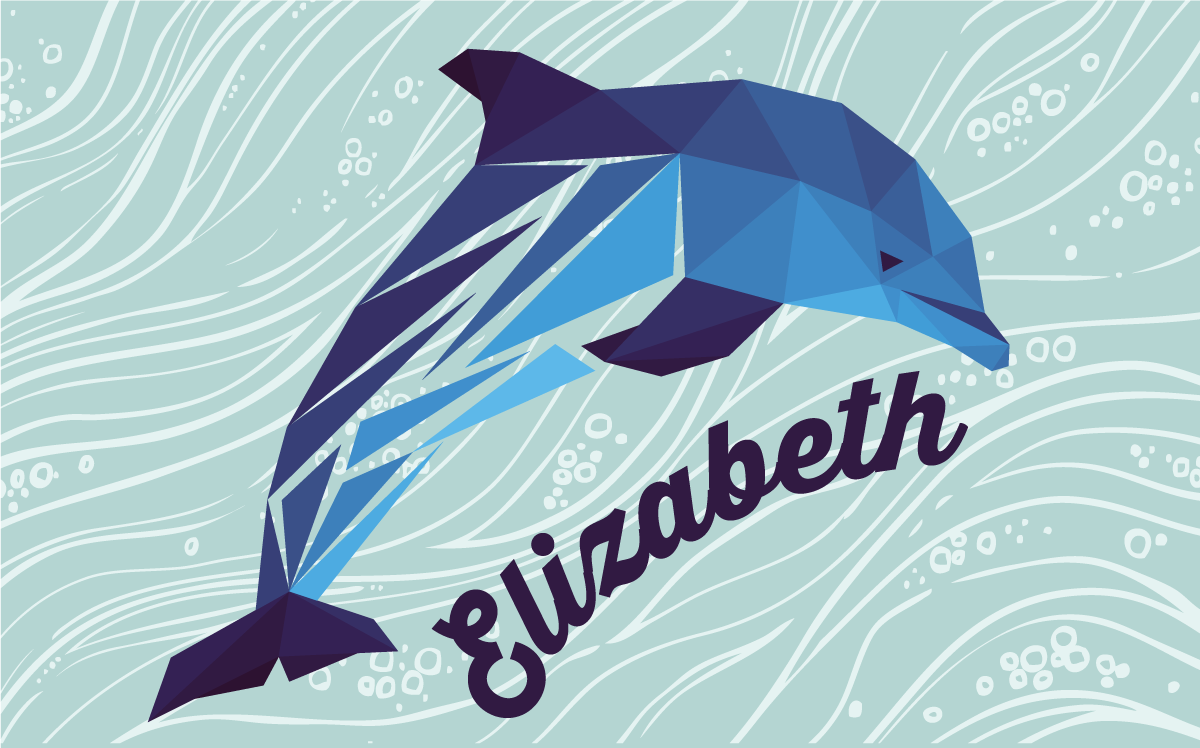 Vinil podovi s imenima personalizirani dupin - TenStickers