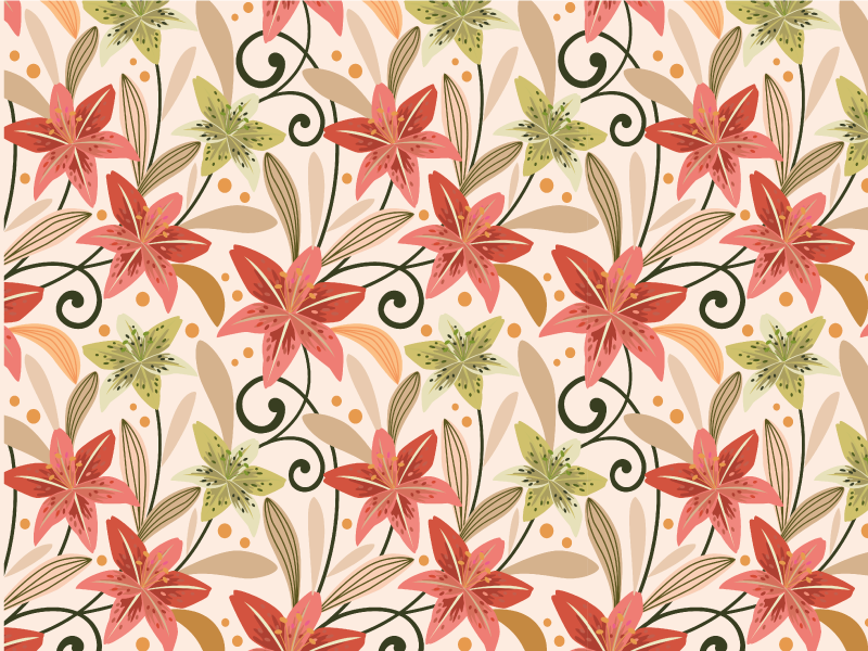 Vinil podovi cvijeće i biljke cvjetni vrtložni uzorak - TenStickers