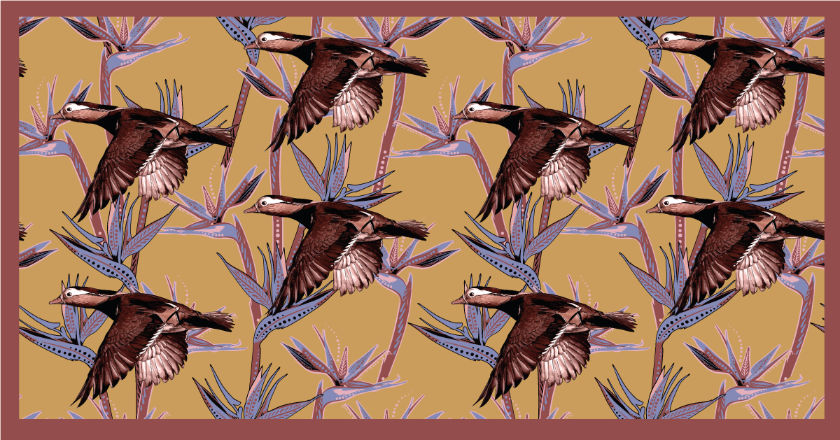 Vinil podovi životinja uzorak letećih pataka - TenStickers