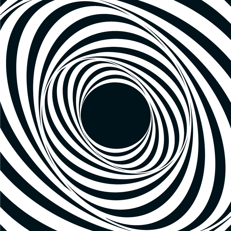 Vinil podovi geometrijski crno bijeli vrtložasti uzorak - TenStickers