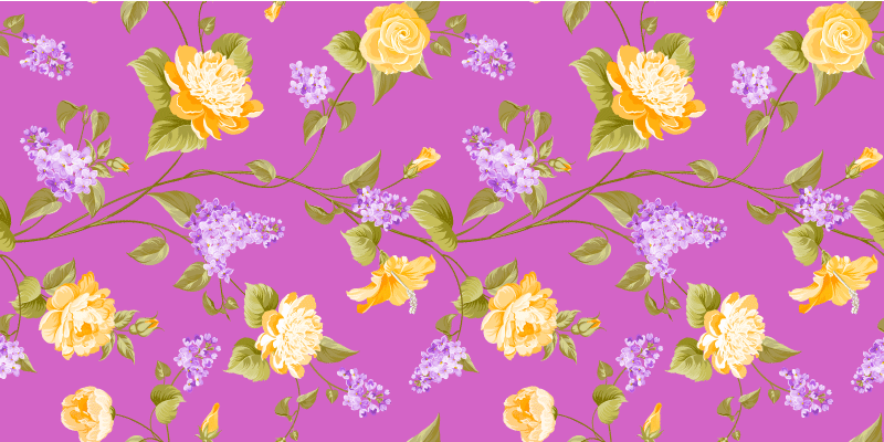 Vinil podovi cvijeće i biljke floral Blossom Pattern - TenStickers