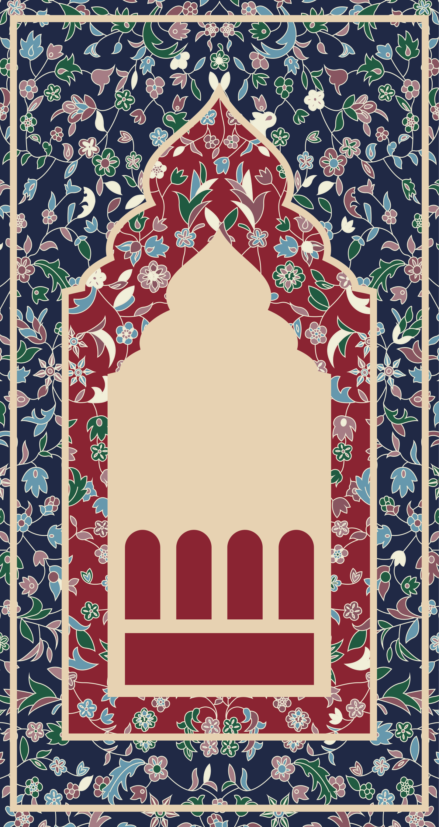 Vinil podovi pravokutnik cvjetni uzorak perzijski ječmak - TenStickers