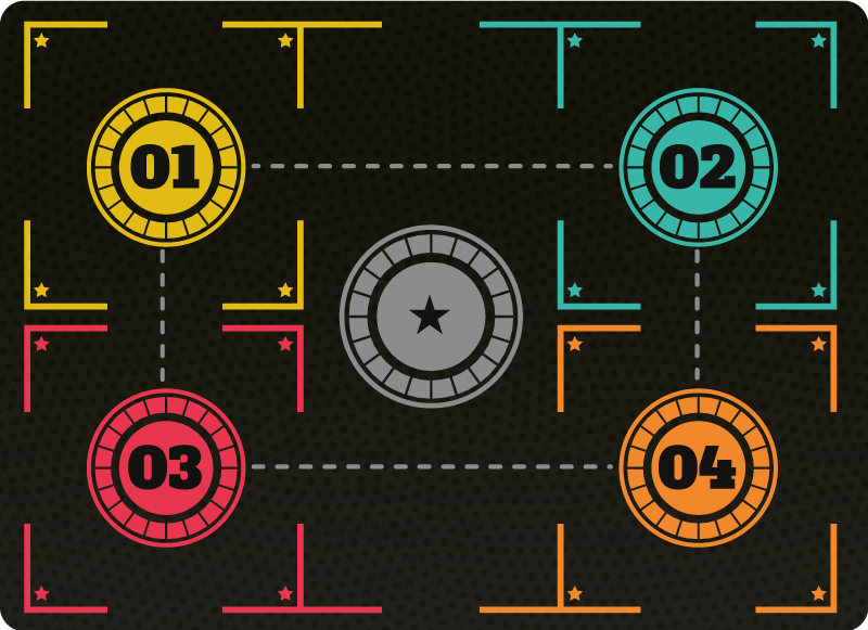 Vinil podovi pravokutnik košarkaški trening - TenStickers